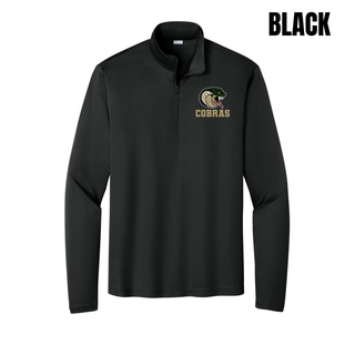 Jackson Heights Jr. Cobras Coiled Mascot PosiCharge Quarter-Zip in Black
