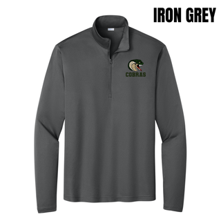 Jackson Heights Jr. Cobras Coiled Mascot PosiCharge Quarter-Zip in Iron Grey