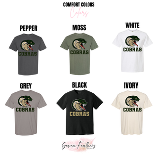 Jackson Heights Cobras Coiled Mascot Top, Comfort Colors options
