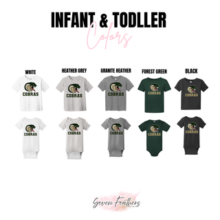 Jackson Heights Cobras Coiled Mascot Top, infant and toddler color options