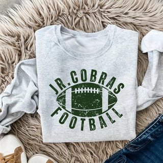 Folded heather grey Jackson Heights Jr. Cobras Distressed Football Top