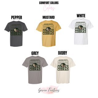 Jackson Heights Cobras Stacked Logo Top, infant and toddler color options