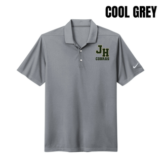 Jackson Heights Jr. Cobras Varsity Monogram Nike Dri-FIT Micro Pique 2.0 Polo in Cool Grey