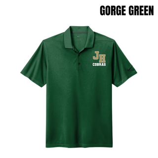 Jackson Heights Jr. Cobras Varsity Monogram Nike Dri-FIT Micro Pique 2.0 Polo in Gorge Green