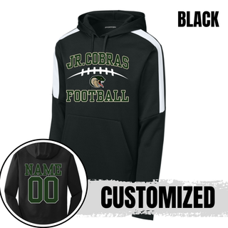 Black Jackson Heights Jr. Cobras Victory Arch Fan Favorite hoodie with optional back name and number