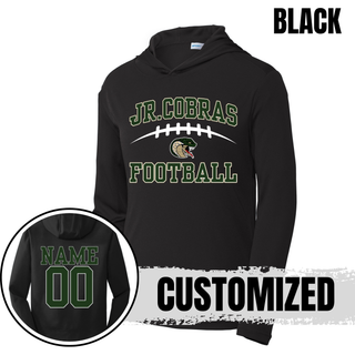 Black Jackson Heights Jr. Cobras Victory Arch PosiCharge hoodie with optional back name and number