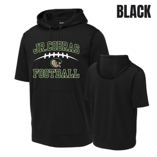 Black Jackson Heights Jr. Cobras Victory Arch fleece short sleeve hooded pullover