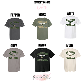 Comfort Colors Jackson Heights Jr. Cobras Victory Arch tops in six garment colors