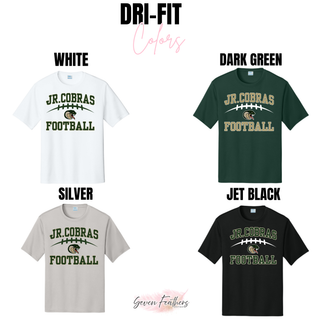 Jackson Heights Jr. Cobras Victory Arch performance tops in White, Dark Green, Silver, and Jet Black