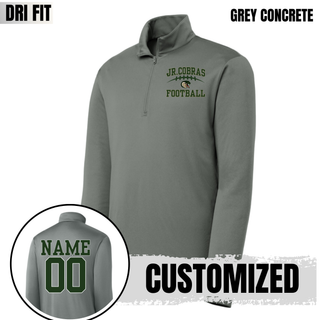 Grey Concrete Jackson Heights Jr. Cobras Victory Arch quarter-zip with optional back name and number