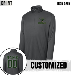 Iron Grey Jackson Heights Jr. Cobras Victory Arch quarter-zip with optional back name and number