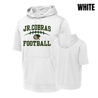 White Jackson Heights Jr. Cobras Victory Arch fleece short sleeve hooded pullover