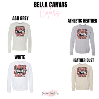 Jeff West Tigers Game Day Pennant Top Bella Canvas color options: Ash Grey, Athletic Heather, White, Heather Dust