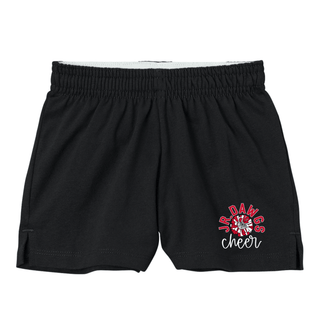 Jr. Dawgs Cheer Jersey Knit Squad Shorts black flat lay showing front logo and side vents