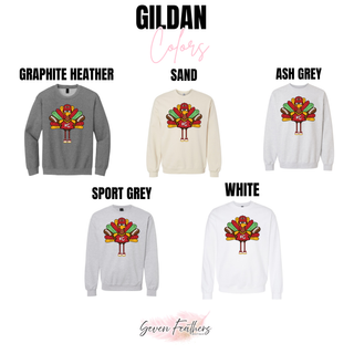 Flat lay of KC Football Turkey Graphic Top in White