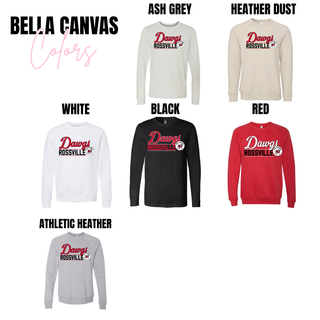 Bella Canvas Legacy Rossville Dawgs Bulldawgs Lines in ash grey, heather dust, white, black, red, athletic heather
