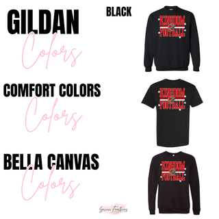 Leopard Helmet Football Top shown in black on Gildan, Comfort Colors, and Bella Canvas blanks