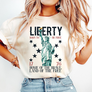 liberty born to be free 1776 graphic top statue of liberty patriotic shirt vintage america graphic