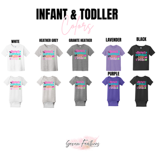 Mama's Expensive Little Bestie infant and toddler color options white heather grey granite heather lavender purple black

