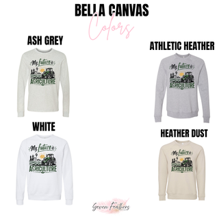 My Future is Agriculture top shown in ash grey, athletic heather, white, and heather dust color options