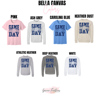 Navy Volleyball Game Day Bella Canvas colors pink ash grey carolina blue heather dust athletic heather deep heather white

