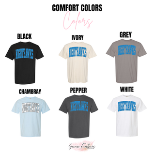 NEK Northeast Kansas Nighthawks Arched Logo Top Comfort Colors color options
