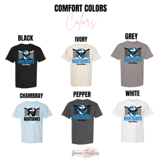 NEK Northeast Kansas Nighthawks Volleyball Net Top Comfort Colors color options