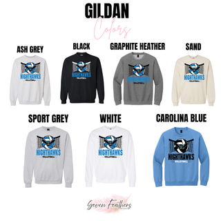 NEK Northeast Kansas Nighthawks Volleyball Net Top Gildan color options