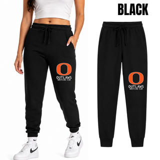 Ogden Outlaws Wrestling Club Pocket Logo Core Fleece Joggers in athletic heather grey on female model with small logo on the leg