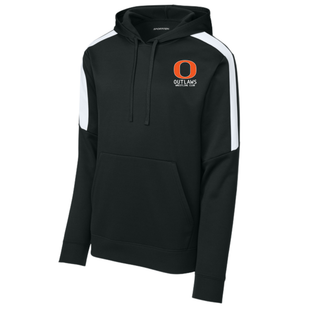 Ogden Outlaws Wrestling Club pocket logo Fan Favorite Hoodie in black and white