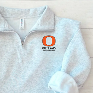 Ogden Outlaws Wrestling Club Pocket Logo Fleece Quarter-Zip in ash grey