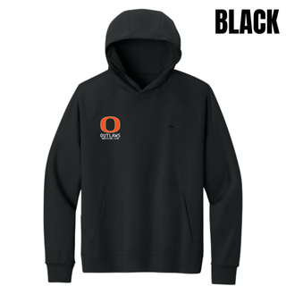 Black Ogden Outlaws Wrestling Club men's Dri-FIT Primary Hoodie with the orange and white pocket logo