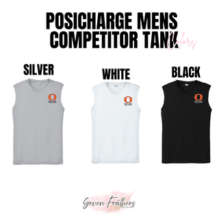 Ogden Outlaws Wrestling Club Pocket Logo Men's PosiCharge Competitor Tank color options in silver, white, and black