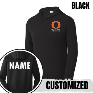 Ogden Outlaws Wrestling Club pocket logo PosiCharge Competitor Hoodie in Black with a custom name on the back