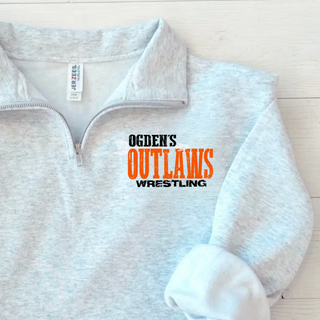 Ash grey Ogden's Outlaws Wrestling Arrow Fleece Quarter-Zip