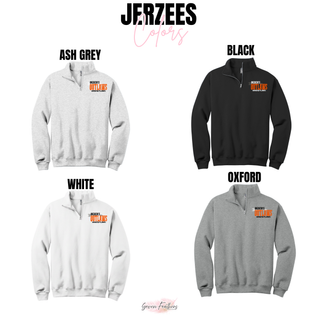 Ogden's Outlaws Wrestling Arrow Fleece Quarter-Zips in Ash Grey, Black, White, and Oxford