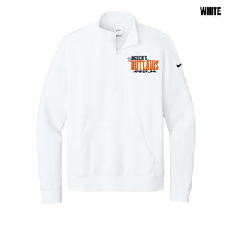 Ogden's Outlaws Wrestling Arrow Women's Fleece Half-Zip in White