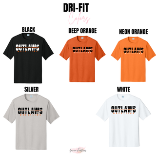 Ogden's Outlaws Wrestling Clinch Dri-Fit Performance Tee - Color Options