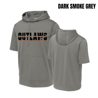 Ogden's Outlaws Wrestling Clinch Fleece Short Sleeve Hooded Pullover - Dark Smoke Grey