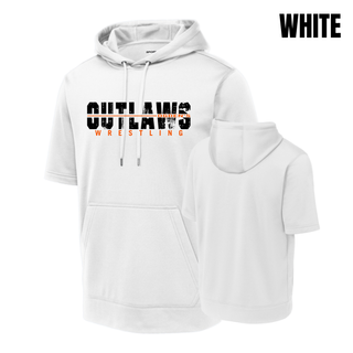 Ogden's Outlaws Wrestling Clinch Fleece Short Sleeve Hooded Pullover - White