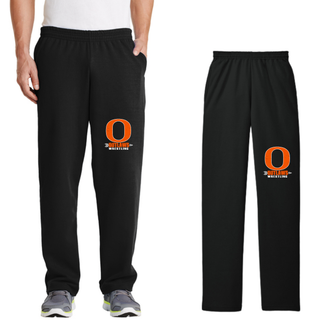 Ogden's Outlaws Wrestling Distressed O Core Fleece Sweatpants with Pockets in Black