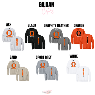 Ogden's Outlaws Wrestling Distressed O Front & Back Graphic Top Gildan color options