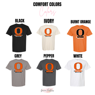 Ogden's Outlaws Wrestling Distressed O Graphic Top Comfort Colors color options