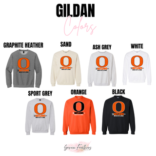 Ogden's Outlaws Wrestling Distressed O Graphic Top Gildan color options