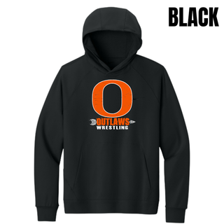 Ogden's Outlaws Wrestling Distressed O Men's Dri-FIT Primary Hoodie in Black