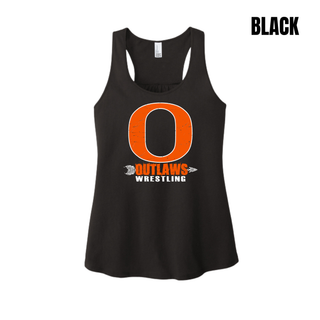 Ogden's Outlaws Wrestling Distressed O Women's Racerback Tank in Black