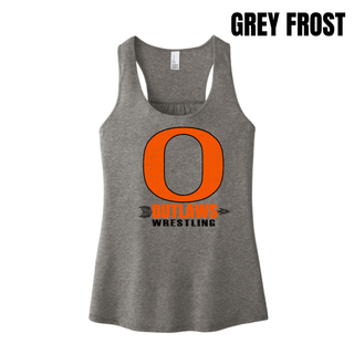 Ogden's Outlaws Wrestling Distressed O Women's Racerback Tank in Grey Frost