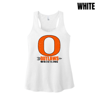 Ogden's Outlaws Wrestling Distressed O Women's Racerback Tank in White