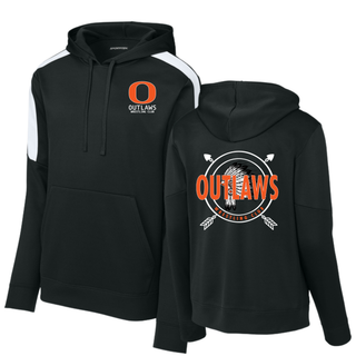 Ogden's Outlaws Wrestling Dreamcatcher Front & Back Fan Favorite Hoodie in black and white