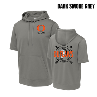 Ogden's Outlaws Wrestling Dreamcatcher Front & Back Fleece Short Sleeve Hooded Pullover in Dark Smoke Grey